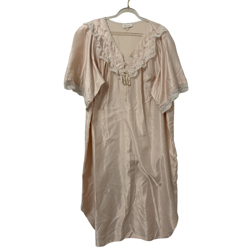Vintage 70s Whimsical Cottagecore Lace Satin Dress Grandmacore Prairie Modest